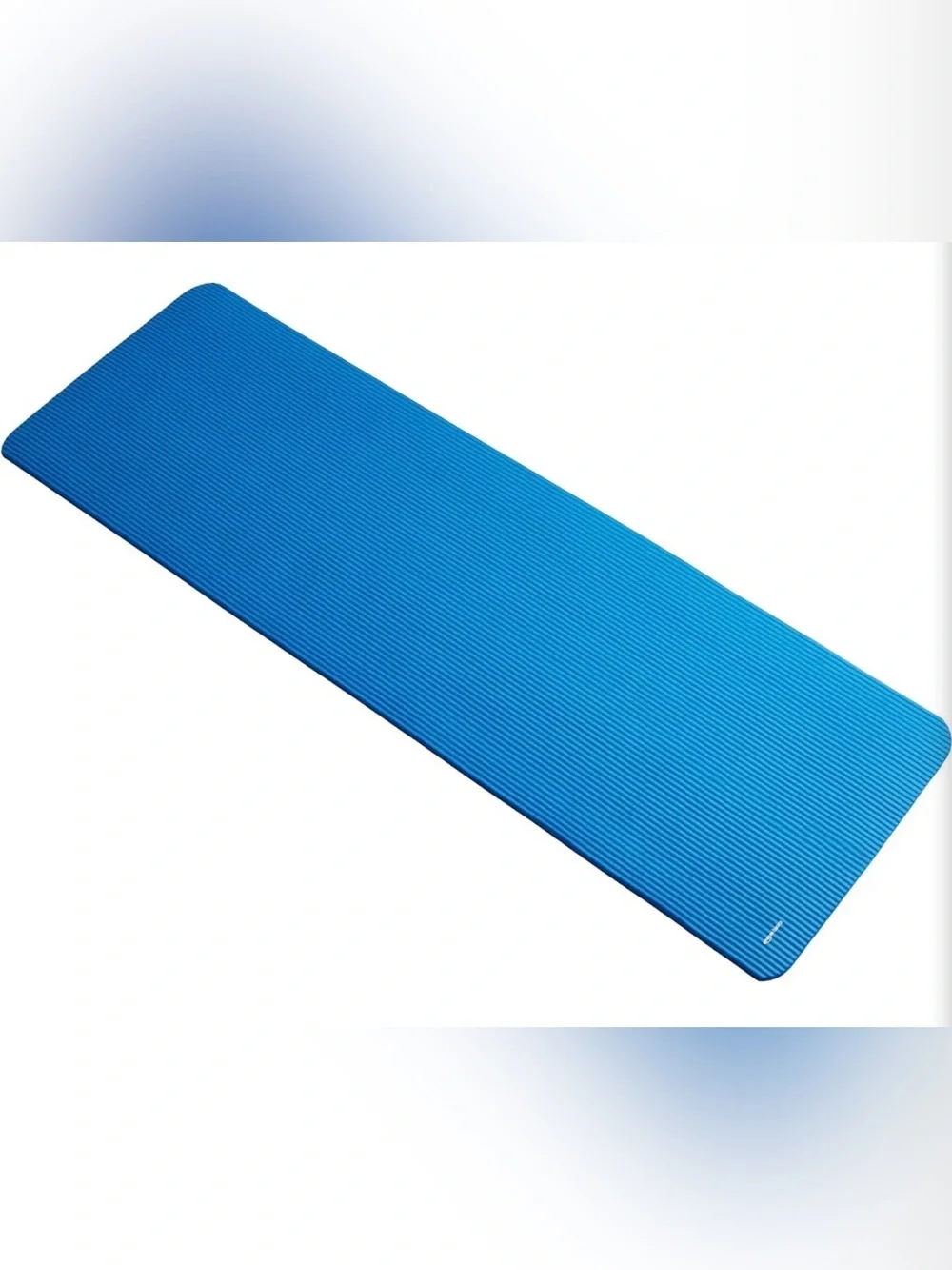 Blue Foam Exercise Mat with Black Carry Straps